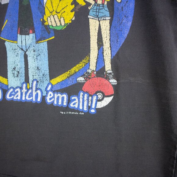 Pokemon 1999 Faded Gotta Catch Em All Distressed Tee - Picture 3 of 8